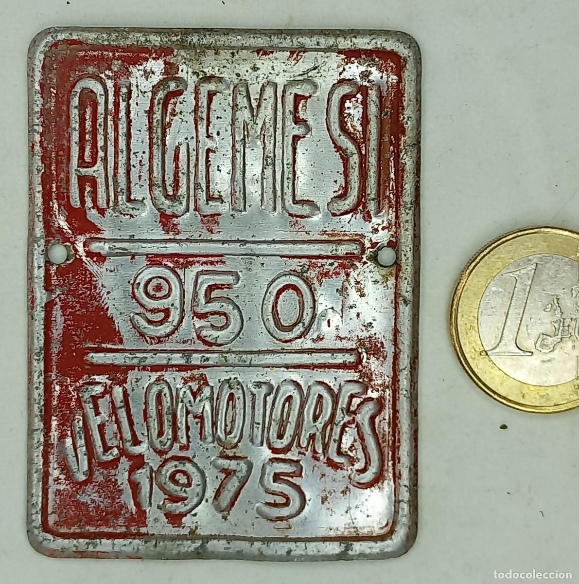 Carteles: ANTIGUA MATRICULA VELOMOTORES - ALGEMESI A&Ntilde;O 1975