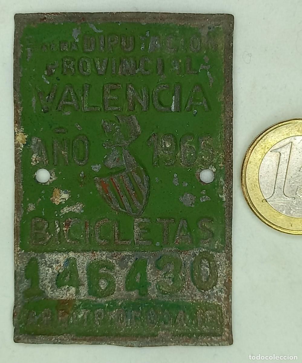 Carteles: ANTIGUA MATRICULA BICICLETA - VALENCIA A&Ntilde;O 1965