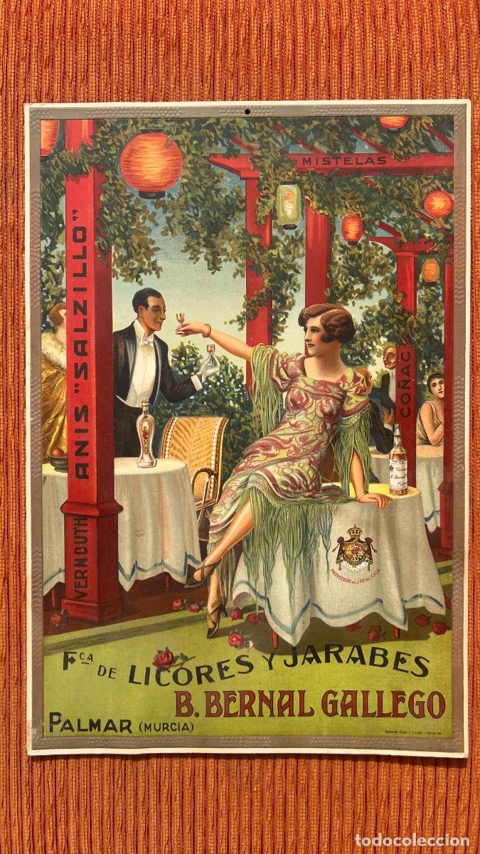 Carteles: Antiguo cartel carton Fca Licores Jarabes B. Bernal Gallego Anis Salzillo El palmar Murcia Barcelona
