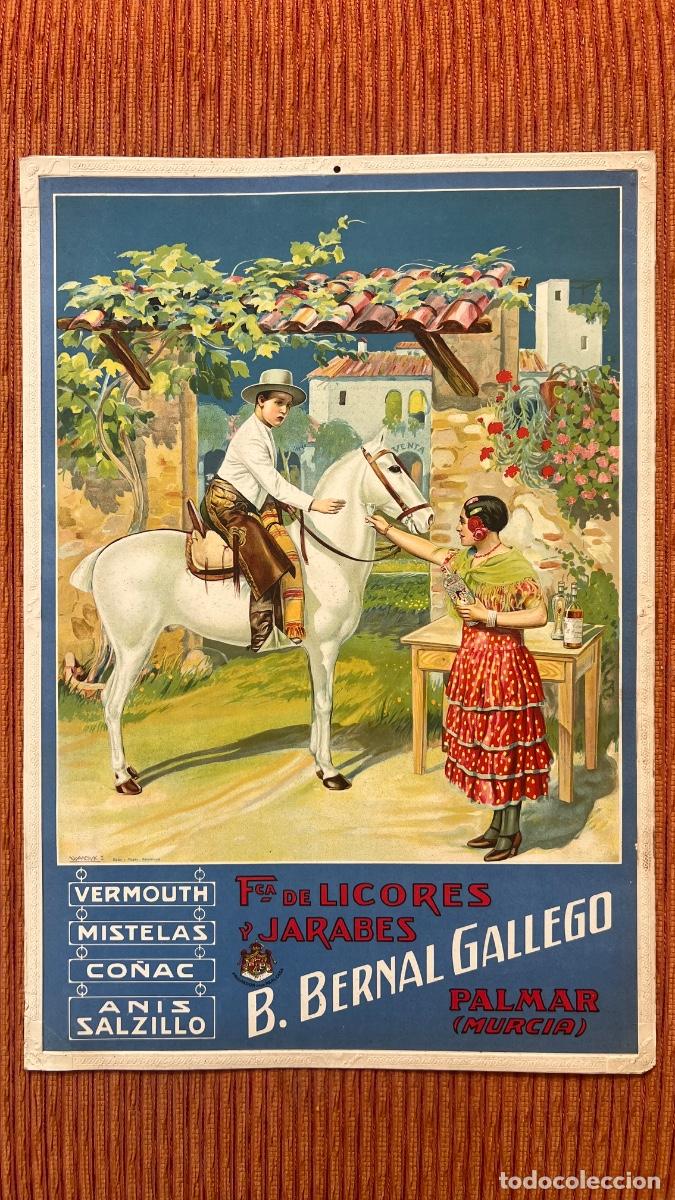 Carteles: Antiguo cartel carton Fca Licores Jarabes B. Bernal Gallego Anis Salzillo El palmar Murcia Barcelona