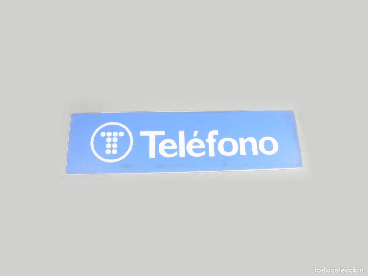 Carteles: PL&Aacute;STICO DEL LUMINOSO DE LA CABINA DE TELEFONOS DE TELEF&Oacute;NICA. VINTAGE