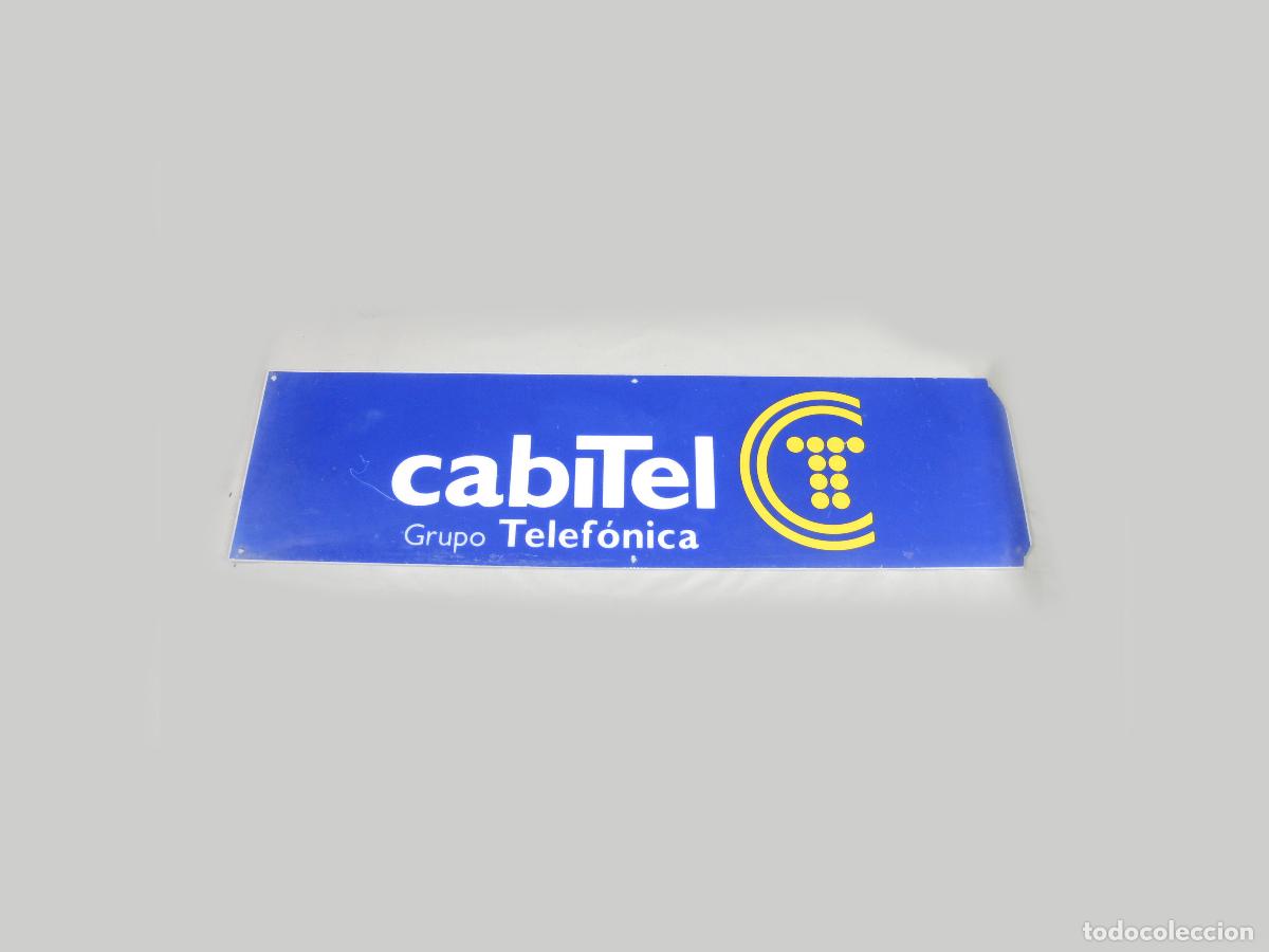Carteles: PLASTICO DEL LUMINOSO DE LA CABINA DE TELEFONOS DE TELEF&Oacute;NICA. GRUPO CABITEL. VINTAGE