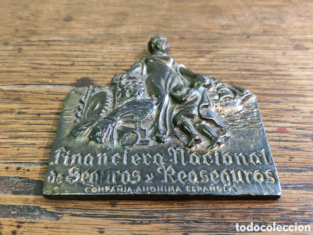 Carteles: ANTIGUA PLACA DE SEGUROS FINANCIERA NACIONAL DE SEGUROS Y REASEGUROS FUNDIDORES PE&Ntilde;A PRAT BARCELONA - Foto 4