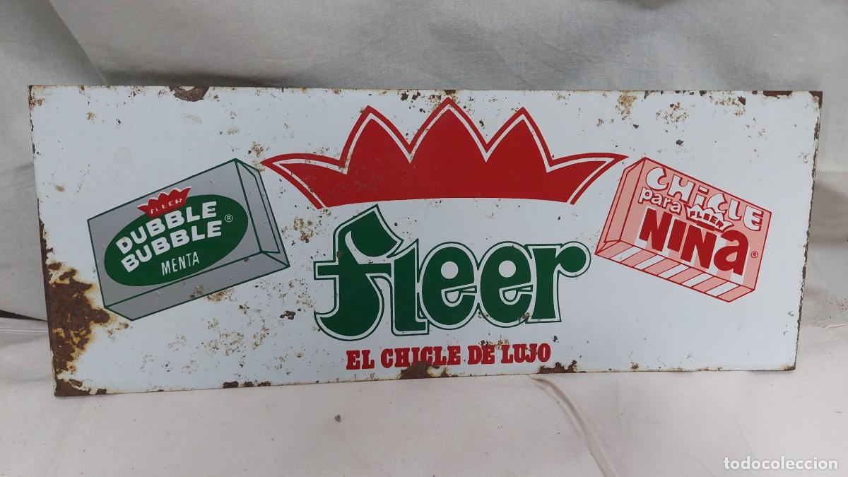 Carteles: Chapa cartel chicle dubble Bubble Fleer y chicle para ni&ntilde;a