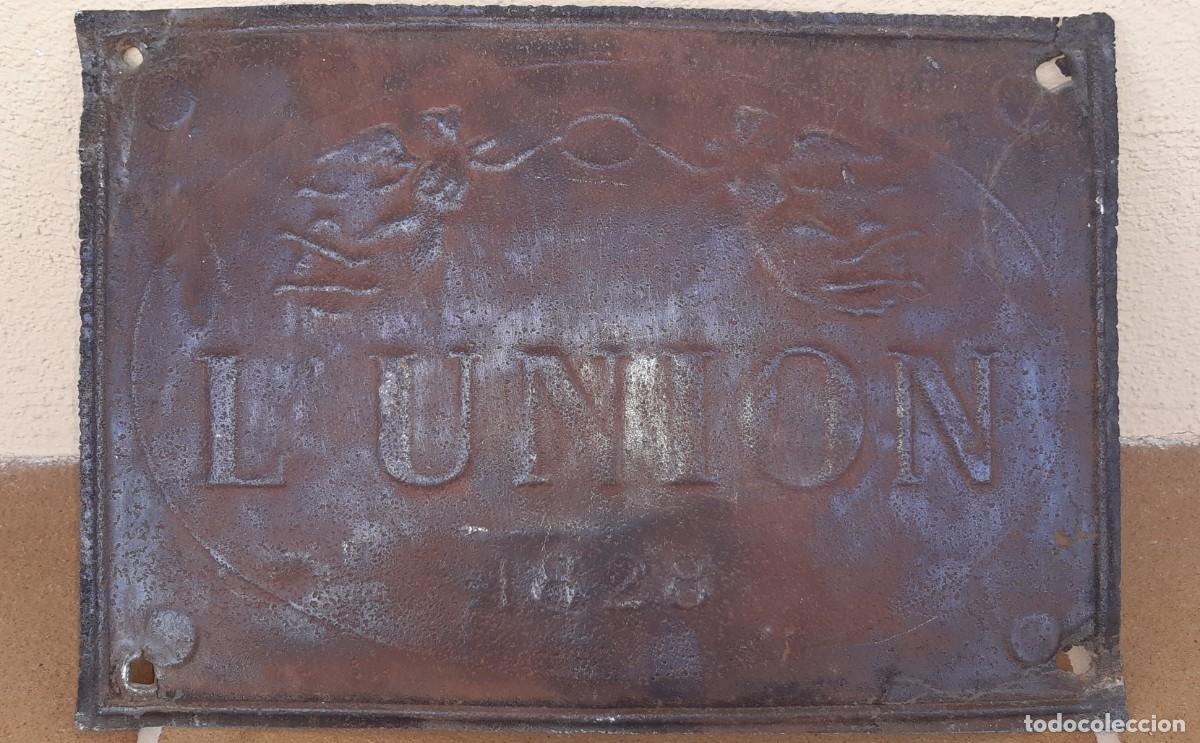 Carteles: PLACA CHAPA L'UNION 1828