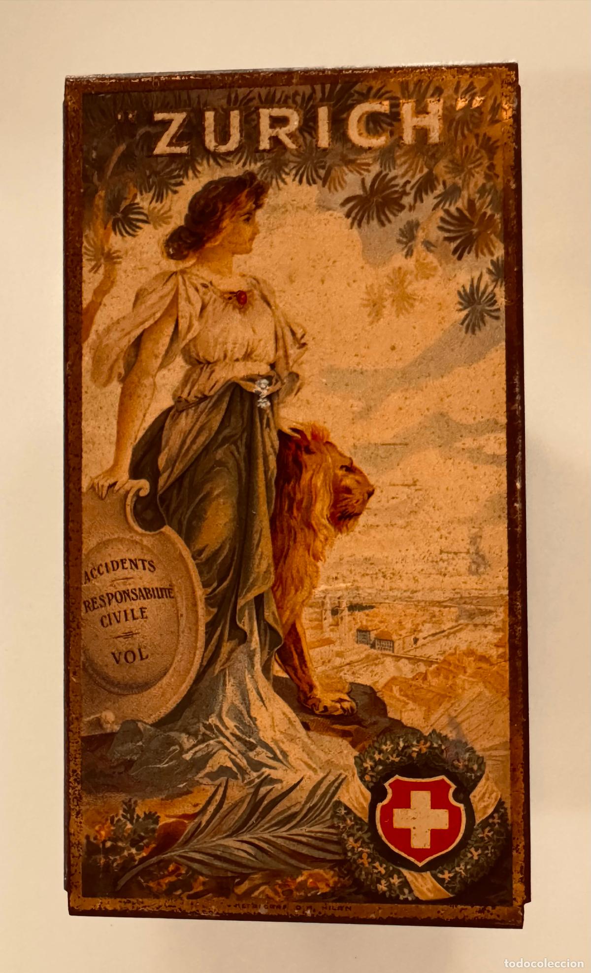 Carteles: ZURICH SEGUROS - CHAPA - SECANTE ANTIGUO ORIGINAL DE CHAPA - VER FOTOS