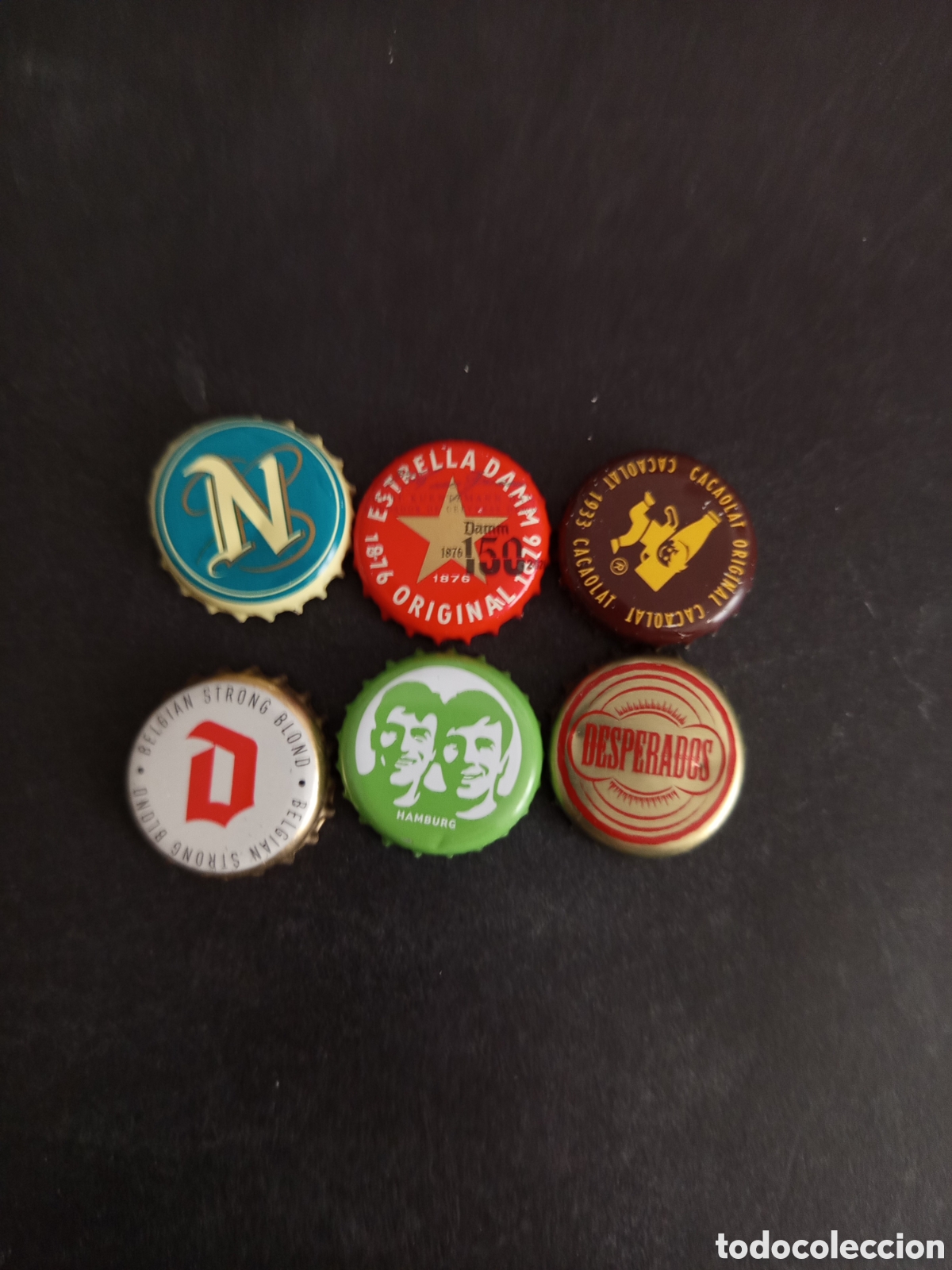 Carteles: Lote de 5 placas corona de cervezas y 1 de batido. Ver foto. Pedido m&iacute;nimo 3 &euro;.