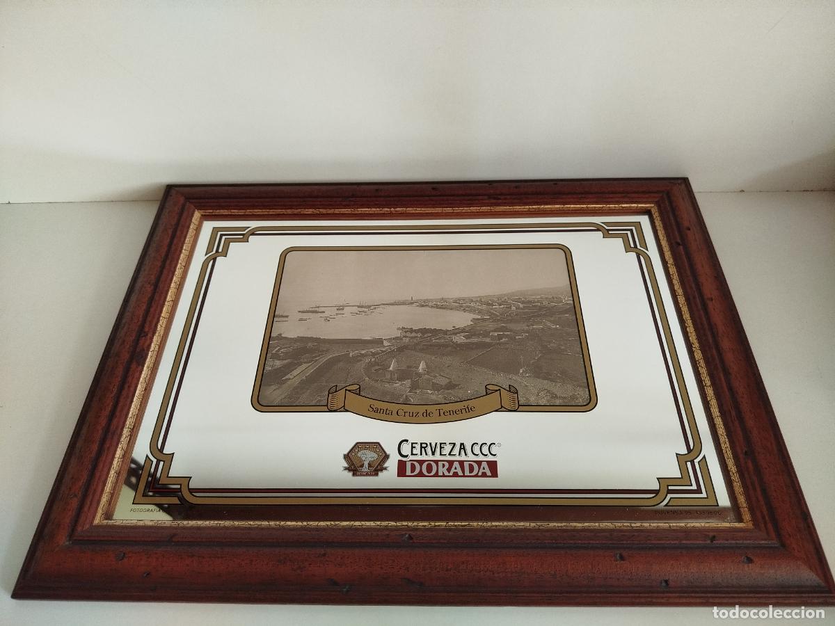 Carteles: Espejo publicitario vintage Cerveza Dorada - Santa Cruz de Tenerife (31x42 cm)