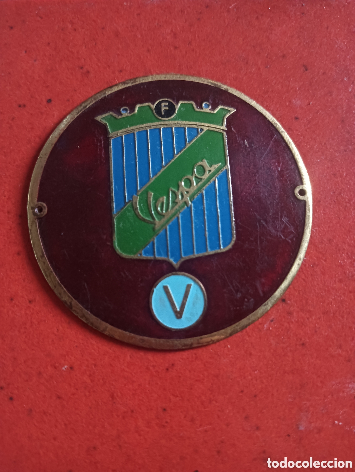 Carteles: Antigua chapa esmaltada VESPA