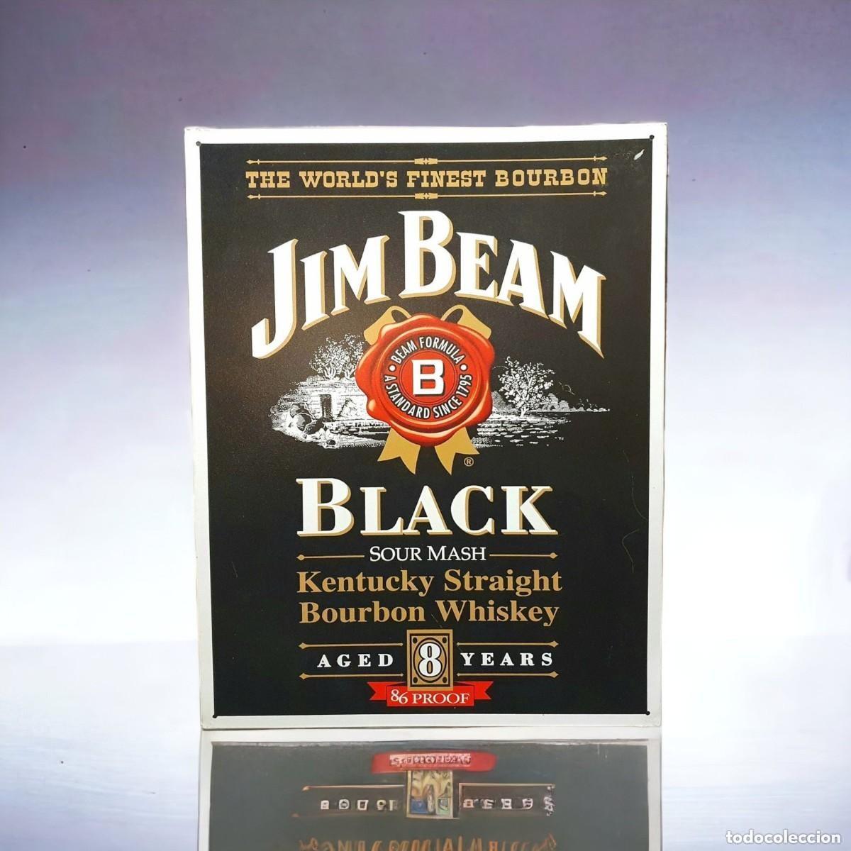 Carteles: JIM BEAM, CARTEL ACERO LAMINADO - 41&times;32CM.