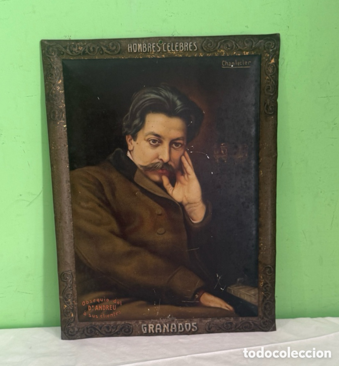 Carteles: Antigua placa publicitaria Dr. Andreu &ndash; Hombres C&eacute;lebres &ndash; Enric Granados &ndash; Chantecler principio SXX