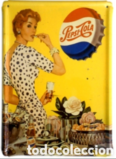 Carteles: Cartel de metal Pepsi-Cola