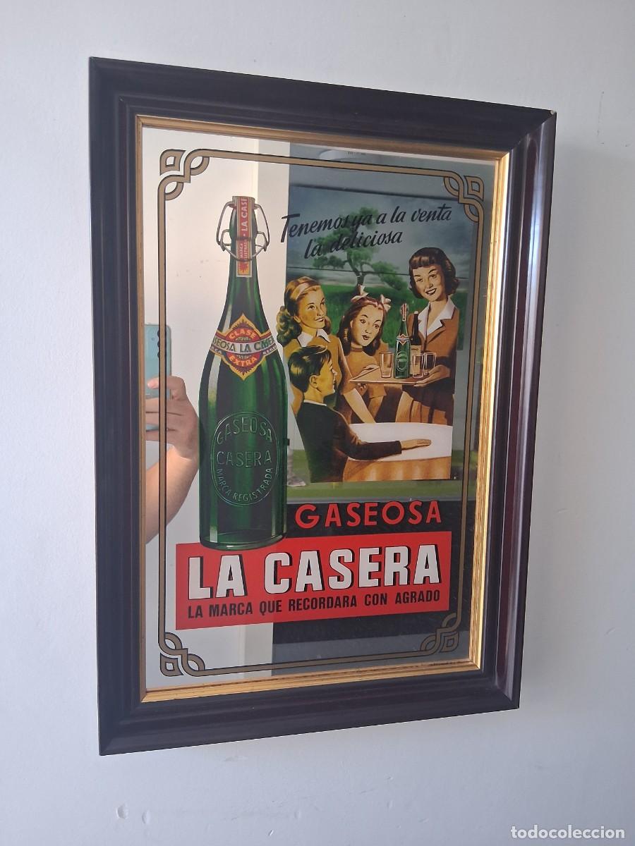 Carteles: Espejo publicitario cartel imagen botella gaseosa La casera