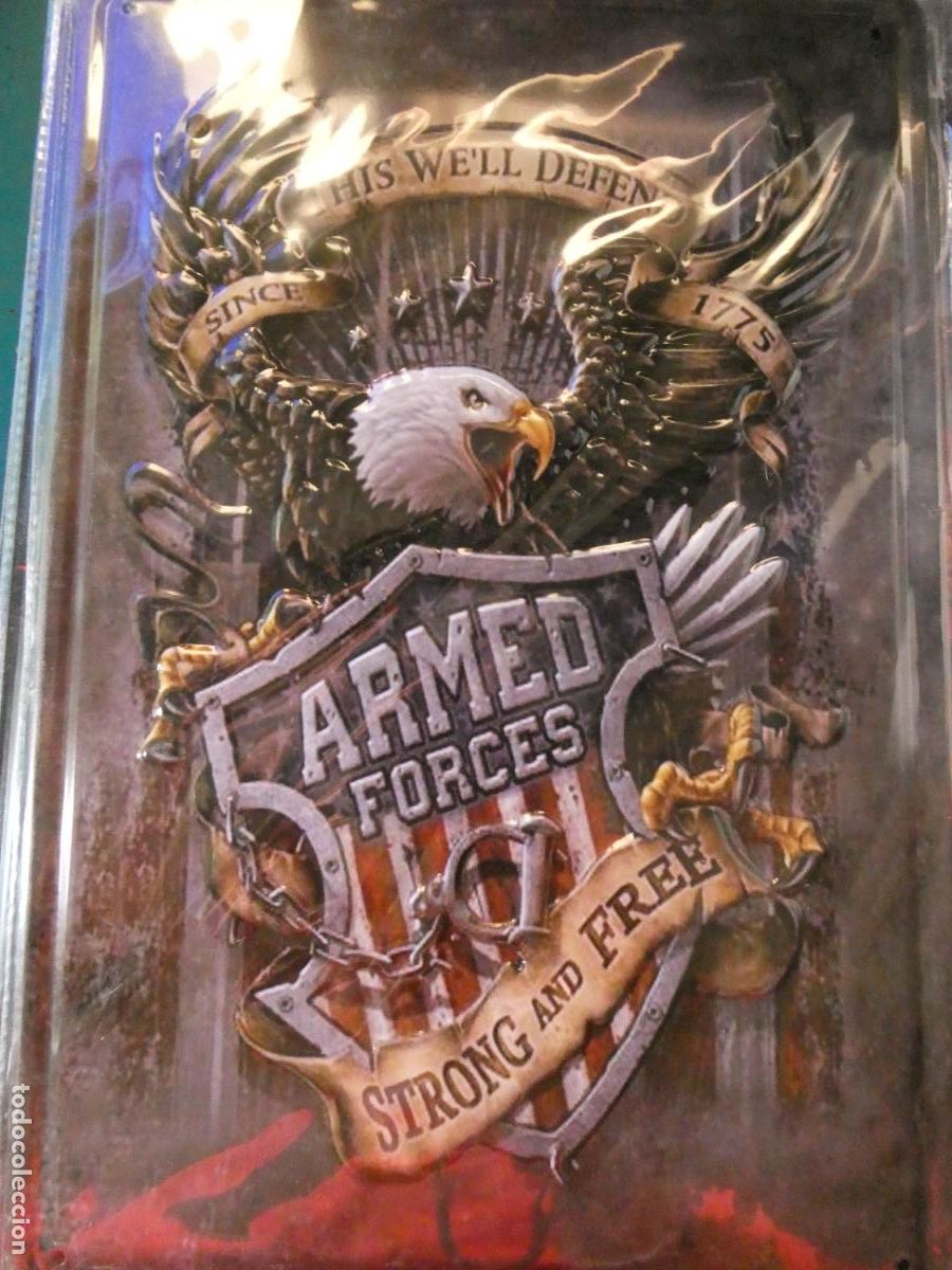 Carteles: CHAPA CARTEL MET&Aacute;LICO PUBLICITARIO. US ARMY ARMED FORCES EJ&Eacute;RCITO ESTADOS UNIDOS. 30X20CM 150 GR