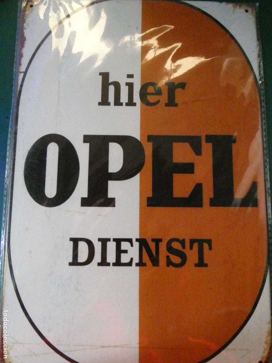 Carteles: CHAPA CARTEL MET&Aacute;LICO PUBLICITARIO. CONCESIONARIOS COCHES OPEL ALEMANIA 30X20CM 150 GR