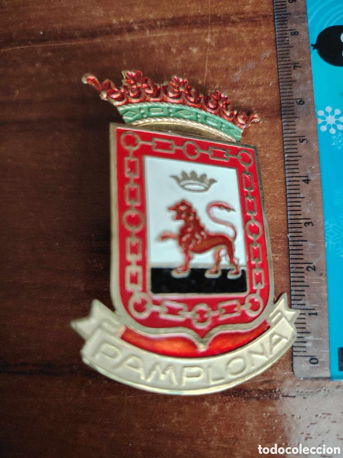 Carteles: Chapa antigua de Pamplona para moto vespa