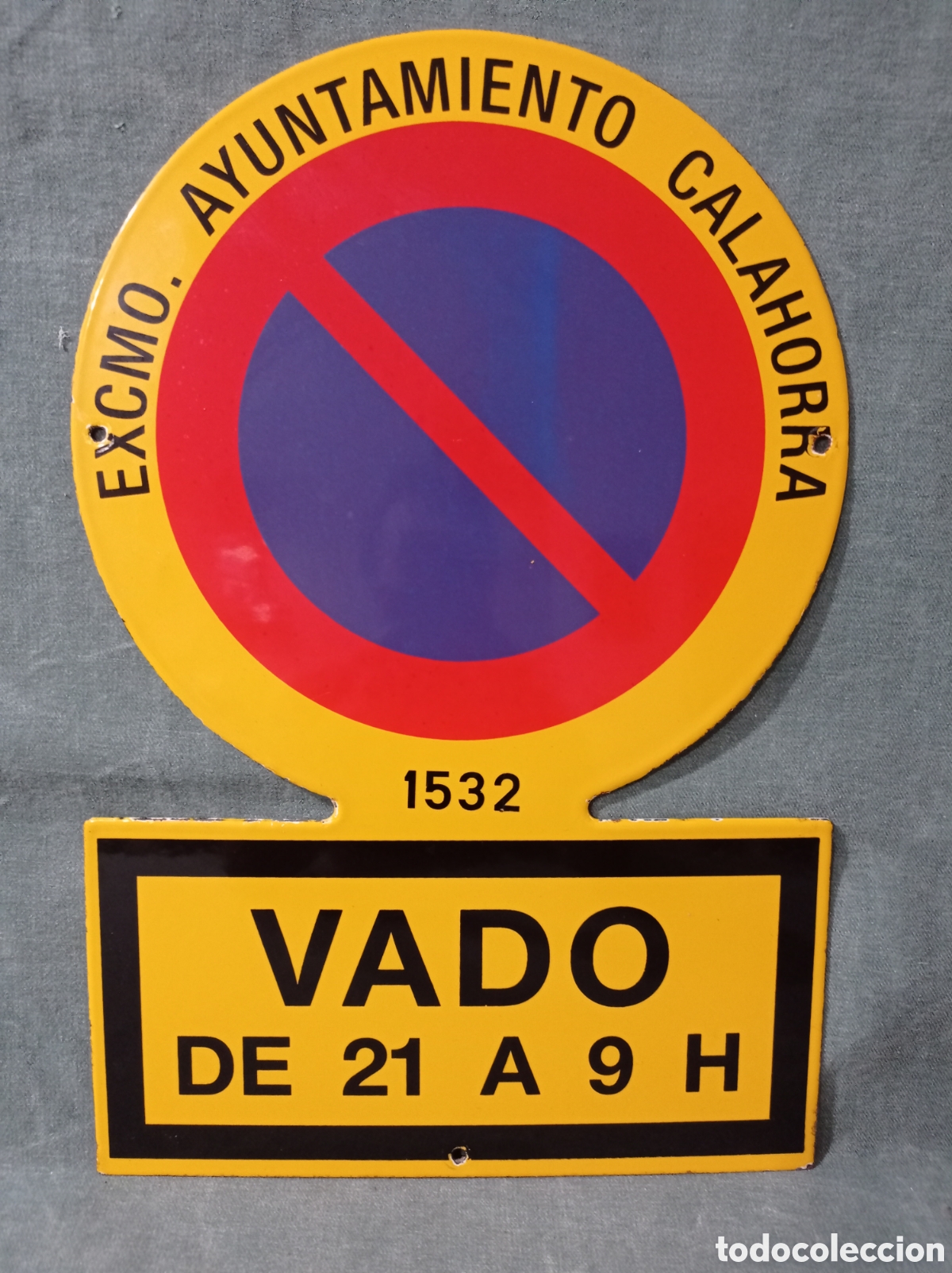 Carteles: ANTIGUA CHAPA ESMALTADA - VADO - CALAHORRA - LA RIOJA