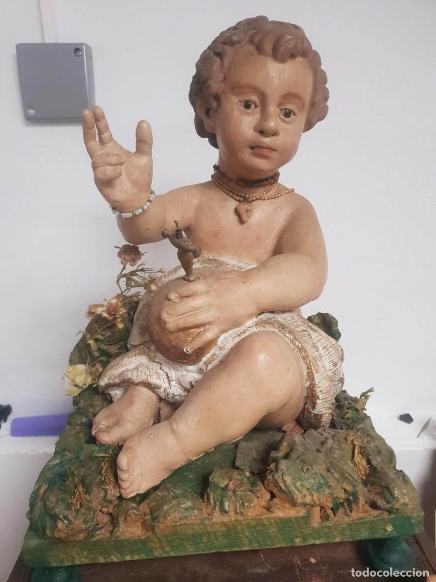 Carteles: Ni&ntilde;o jesus talla madera policromada siglo xviii con urna