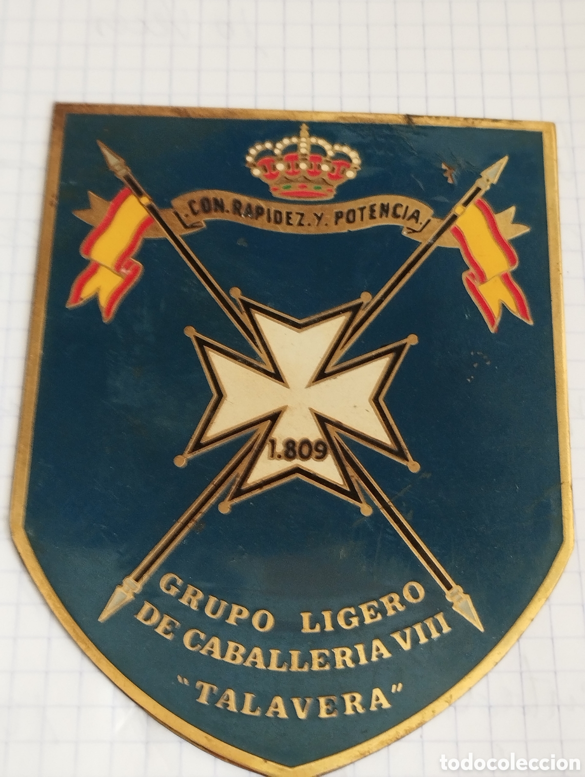 Carteles: MILITAR CHAPA EMBLEMA GRUPO LIGERO CABALLERIA VIII TALAVERA