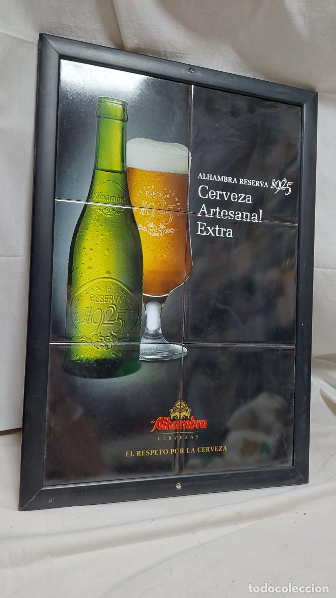 Carteles: Antiguo cartel cervezas Alhambra azulejo