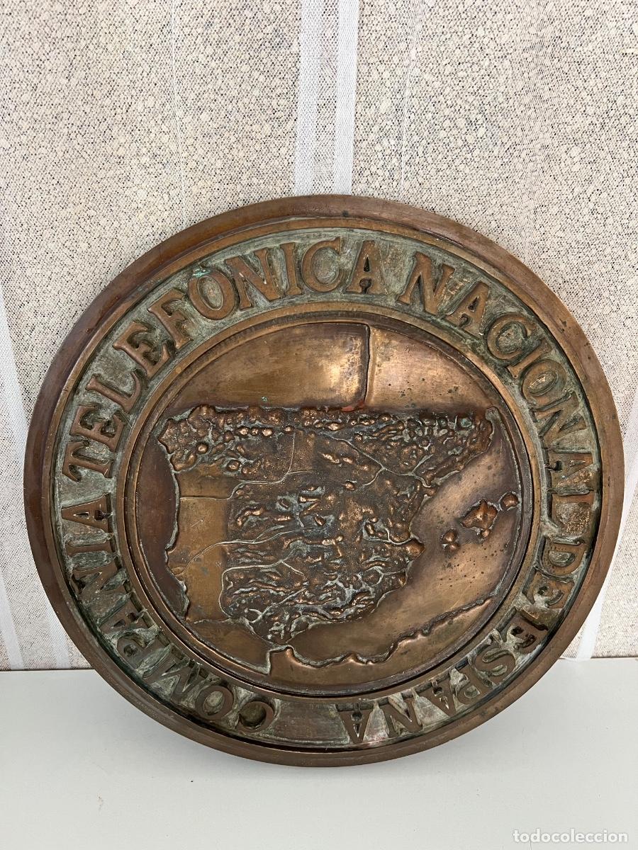 Carteles: COMPA&Ntilde;IA TELEFONICA NACIONAL DE ESPA&Ntilde;A PLACA DE BRONCE - Foto 9