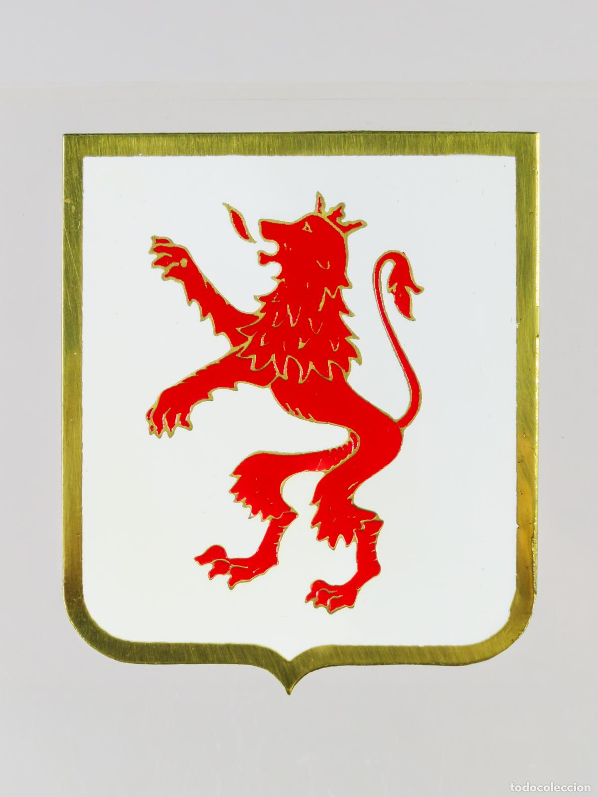 Carteles: Escudo chapa Ciudad L&eacute;on nueva sin uso segunda mitad S XX