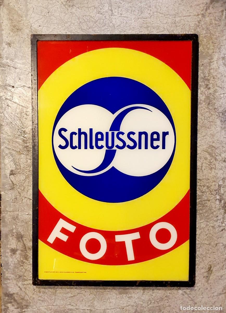 Carteles: Cartel de cristal. Productos fotogr&aacute;ficos Dr. Schleussner. 1930. ADOX.