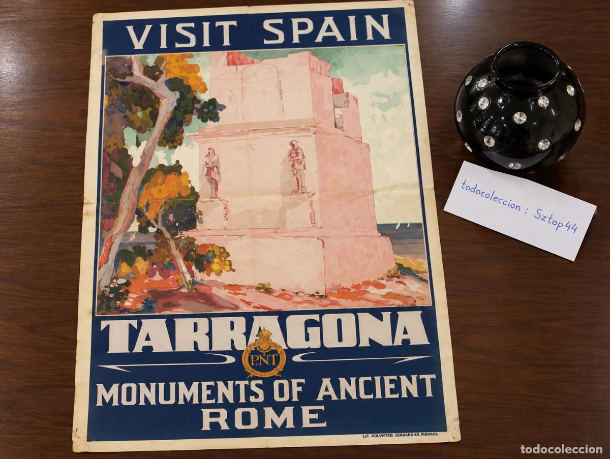 Carteles: Antiguo Cartel Turismo 1929 Tarragona - Visit Spain - Pascual Capuz - PNT