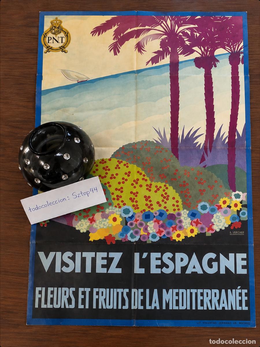 Carteles: Antiguo Cartel Turismo 1929 Visitez l'Espagne - Antonio Vercher - PNT - Mediterr&aacute;neo