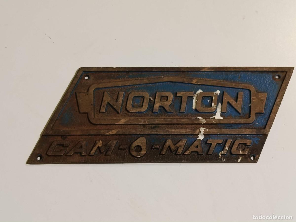 Carteles: Antigua placa Norton cam-o-matic