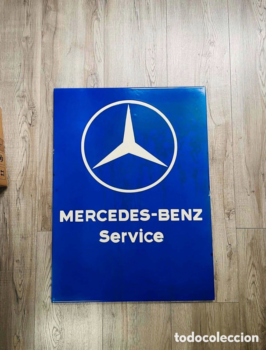 Carteles: Cartel chapa esmaltada Mercedes