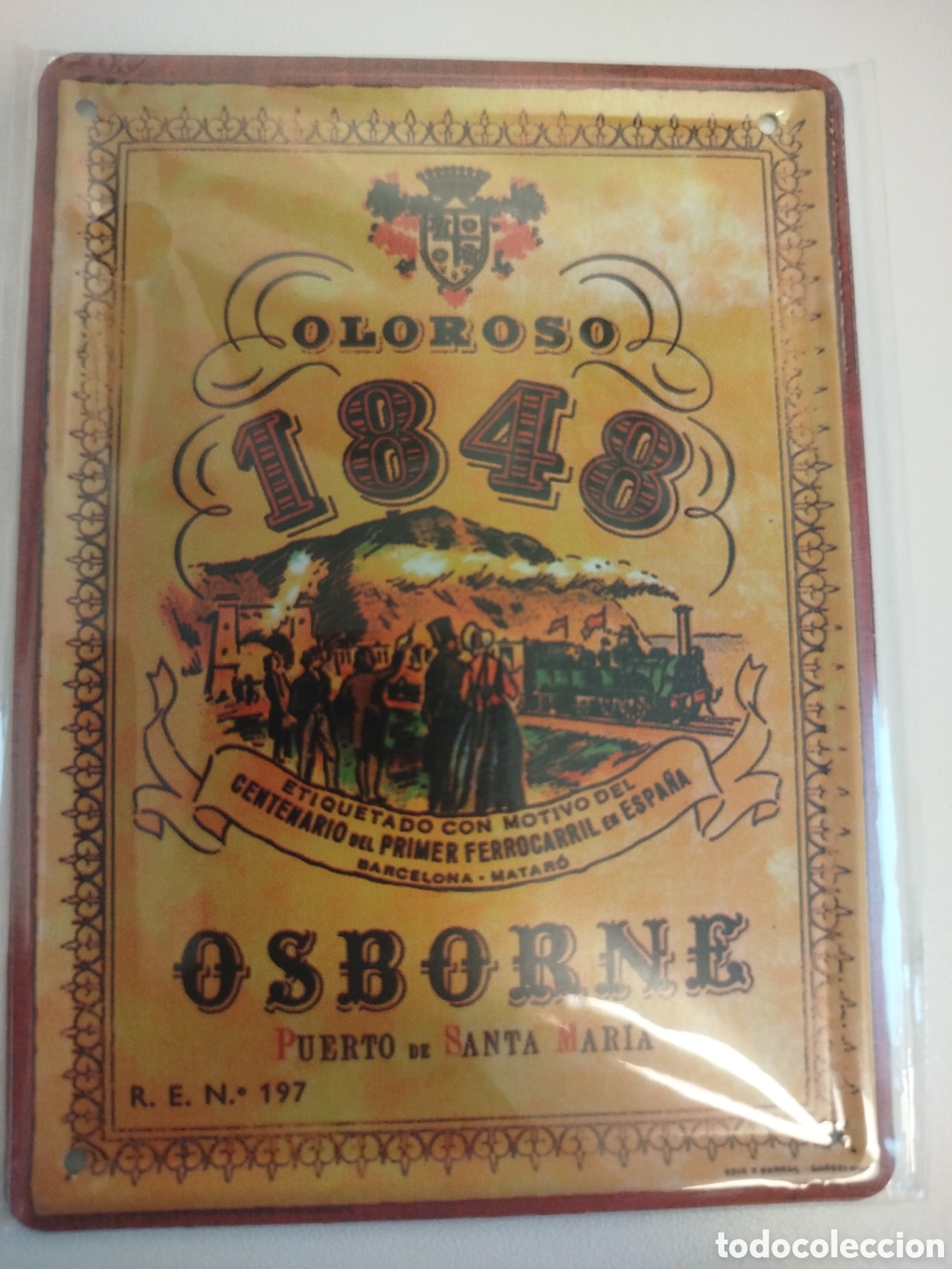 Carteles: Plaquita publicidad Osborne.