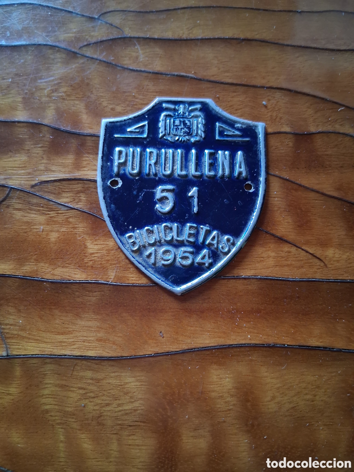 Carteles: Matricula placa para bicicleta de Purullena Granada a&ntilde;o 1954 chapa N&deg; 51