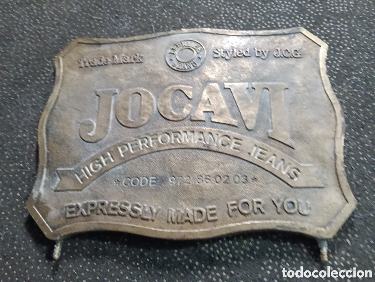 Carteles: Placa o cartel de bronce de 16 x 12 cm. de JOCAVI JEANS, impreso en las dos caras