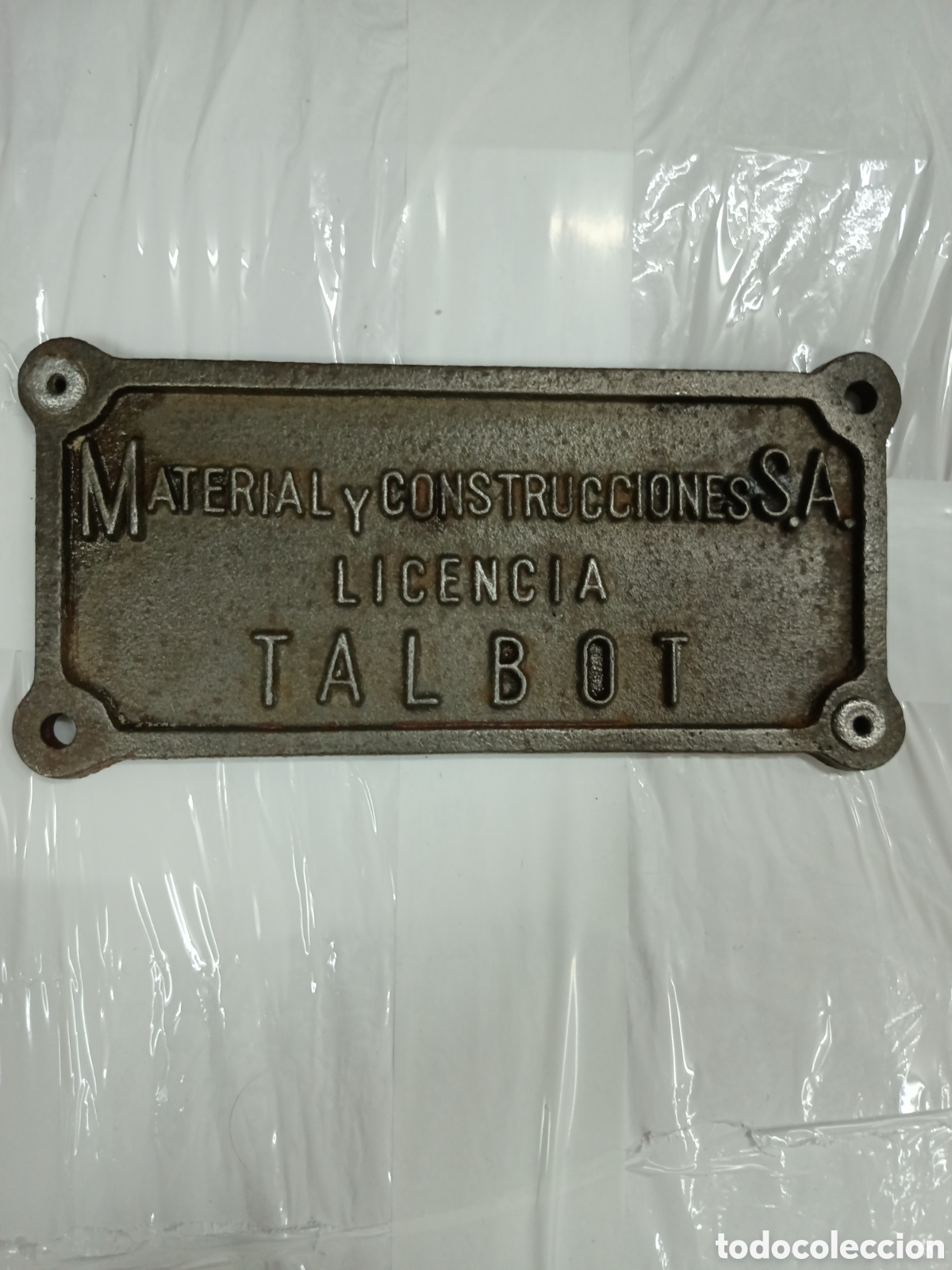 Plakate: PLACA DE MATERIAL DE CONSTRUCCI&Oacute;N,LICENCIA TALBOT