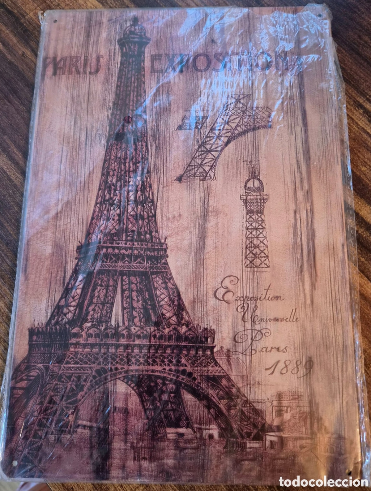 Carteles: L&aacute;mina Vintage Exposici&oacute;n Universal Par&iacute;s 1889 - Torre Eiffel - 30x20 cm