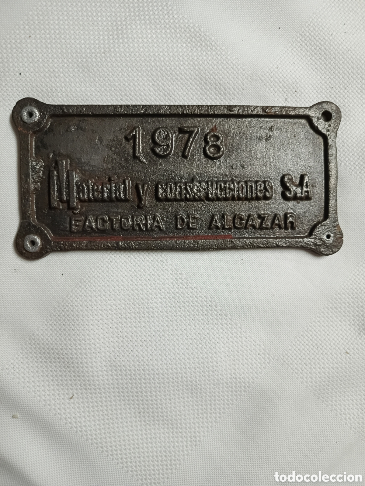 Carteles: PLACA RENFE MATERIALES Y CONSTRUCCI&Oacute;NES S.A 1978 - Foto 1