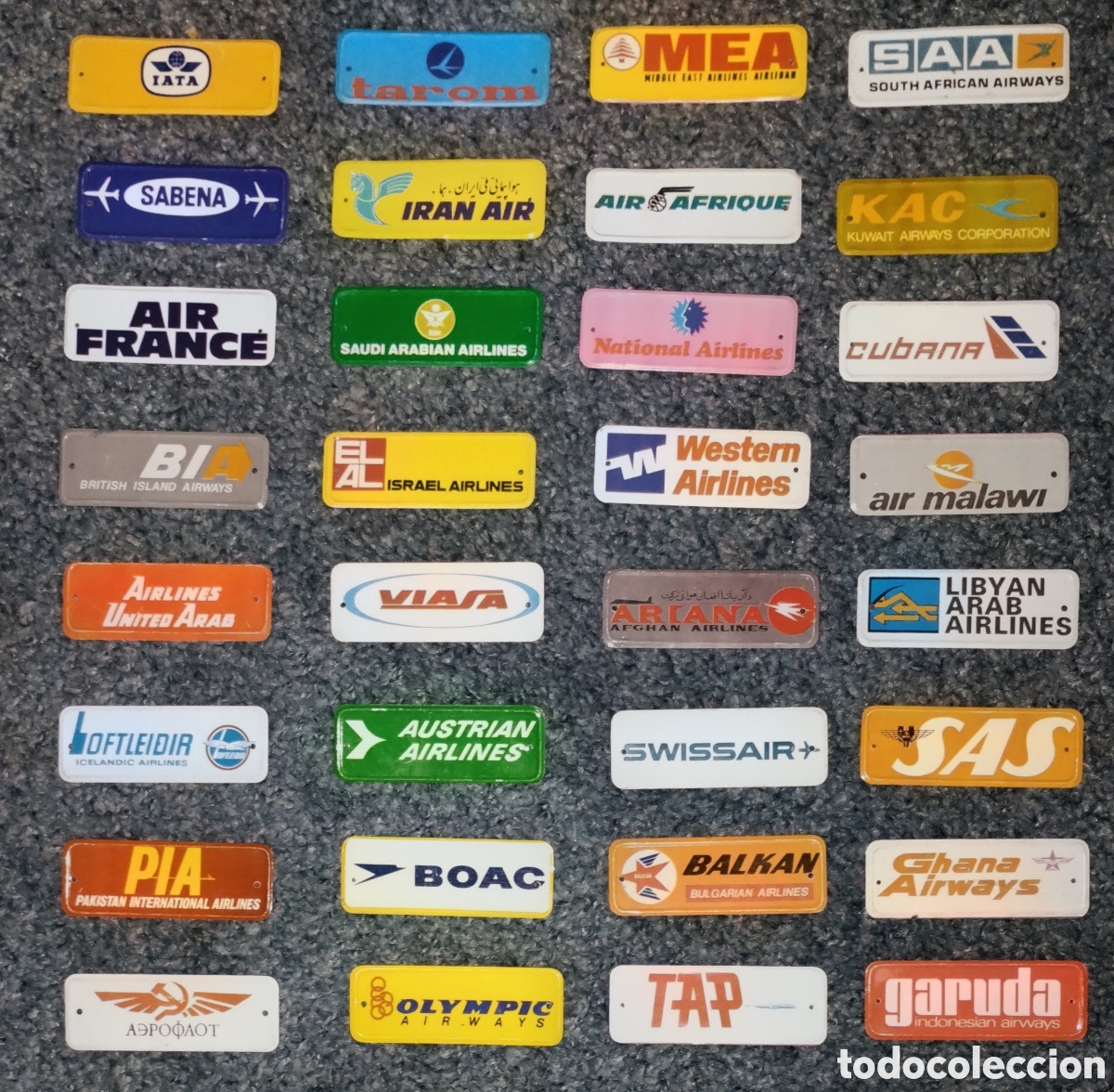 Plakate: 32 antiguas PLACAS de AEROL&Iacute;NEAS INTERNACIONALES de BIMBO a&ntilde;os 70 EN BUEN ESTADO bien conservadas