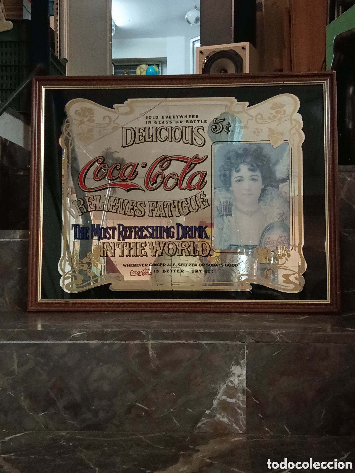 Carteles: ESPEJO LITOGRAF&Iacute;ADO DE COCA COLA - Foto 1