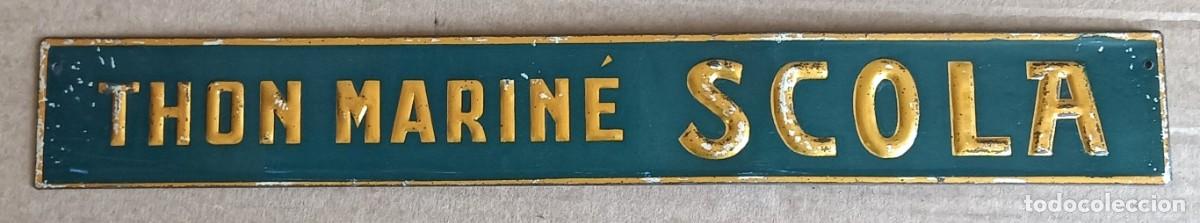 Cartazes: Chapa ton marine SCOLA -- letras a relieve