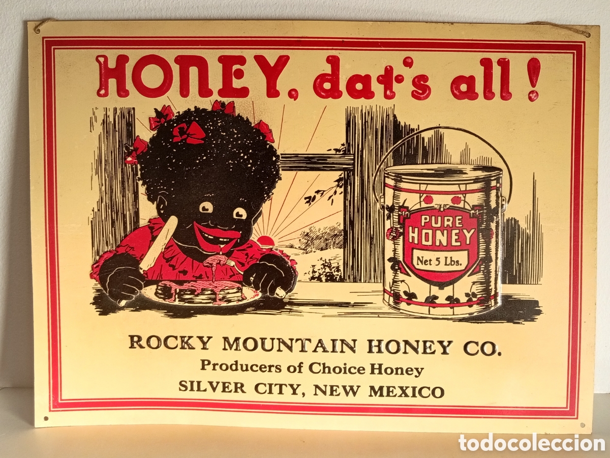 Plakate: ANTIGUA CHAPA PUBLICITARIA LITOGRAFIADA - ROCKY MOUNTAIN HONEY CO. - VER FOTOS