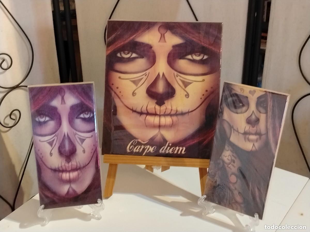 Affiches: PRECIOSA COLECCI&Oacute;N CATRINA 3 CARTELES EN MADERA (CARPE DIEM)BONITOS DISE&Ntilde;OS