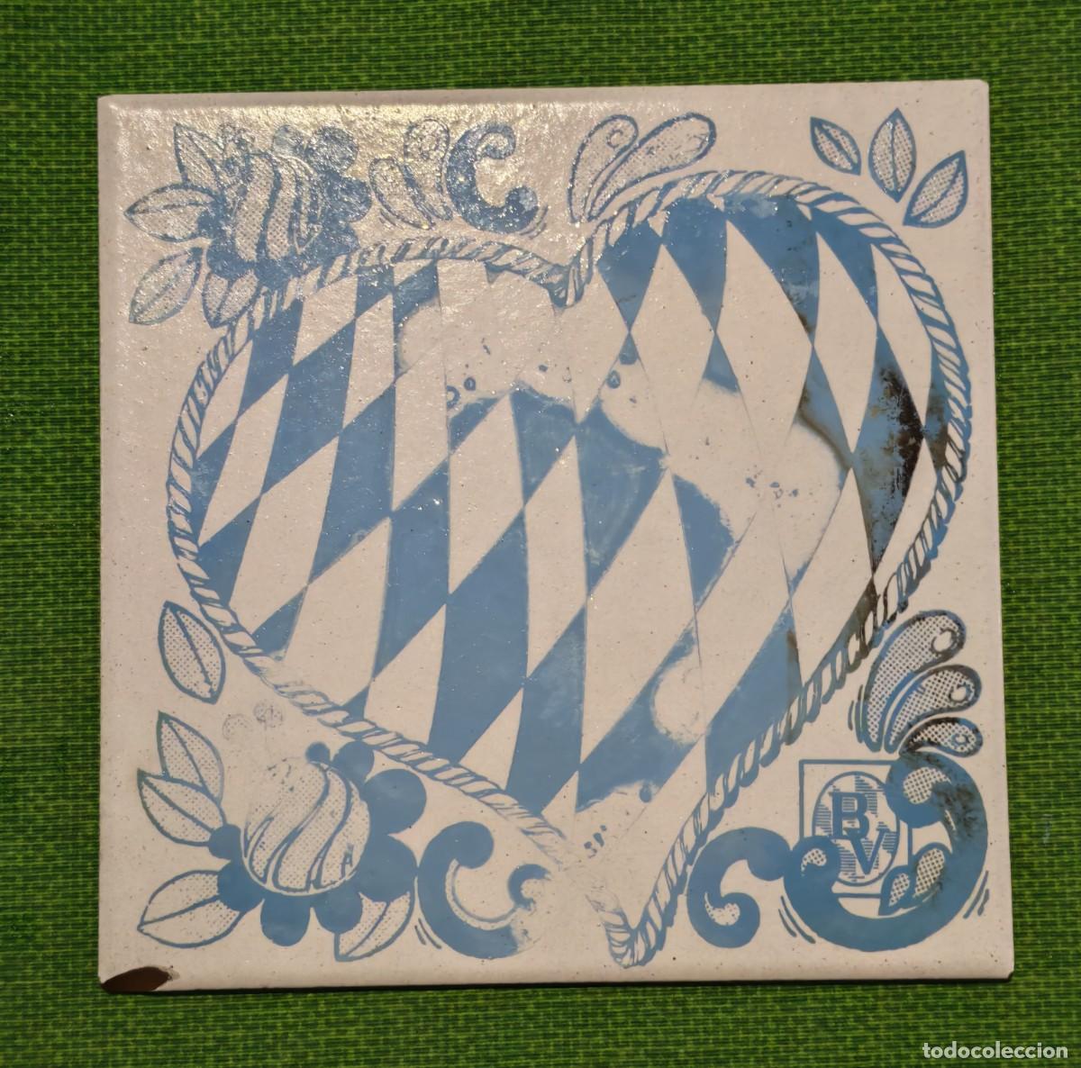 Plakate: Azulejo cer&aacute;mico vintage aut&eacute;ntico, producido por la reconocida marca italiana Marazzi Ceramiche,