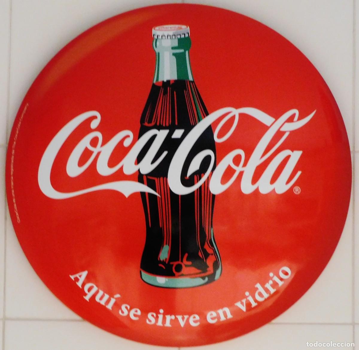 Cartazes: CARTEL MET&Aacute;LICO CIRCULAR C&Oacute;NCABO DE COCA COLA