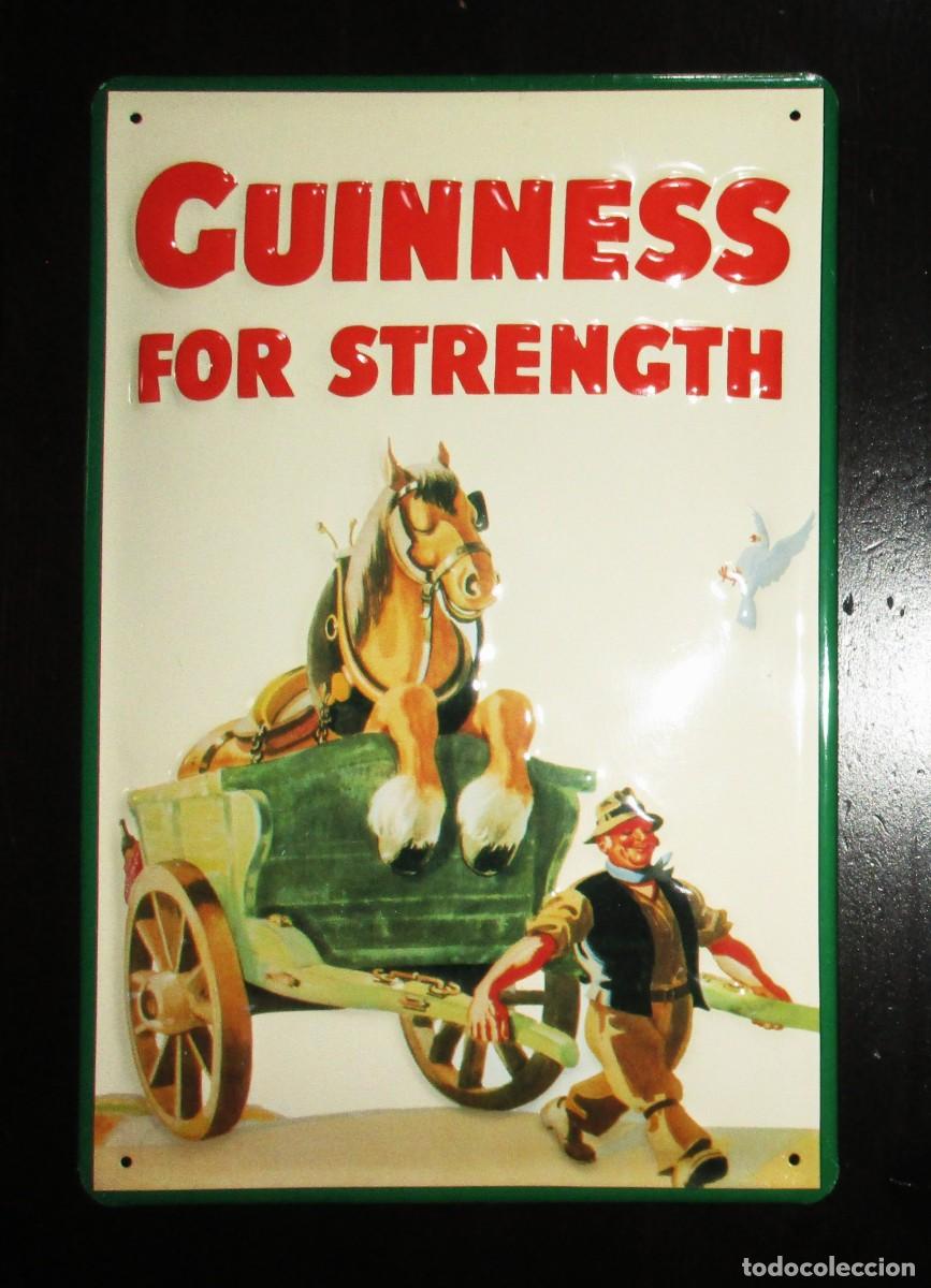 Cartazes: CHAPA ESMALTADA GUINNESS FOR STRENGTH DE 20 X 30 CMS.