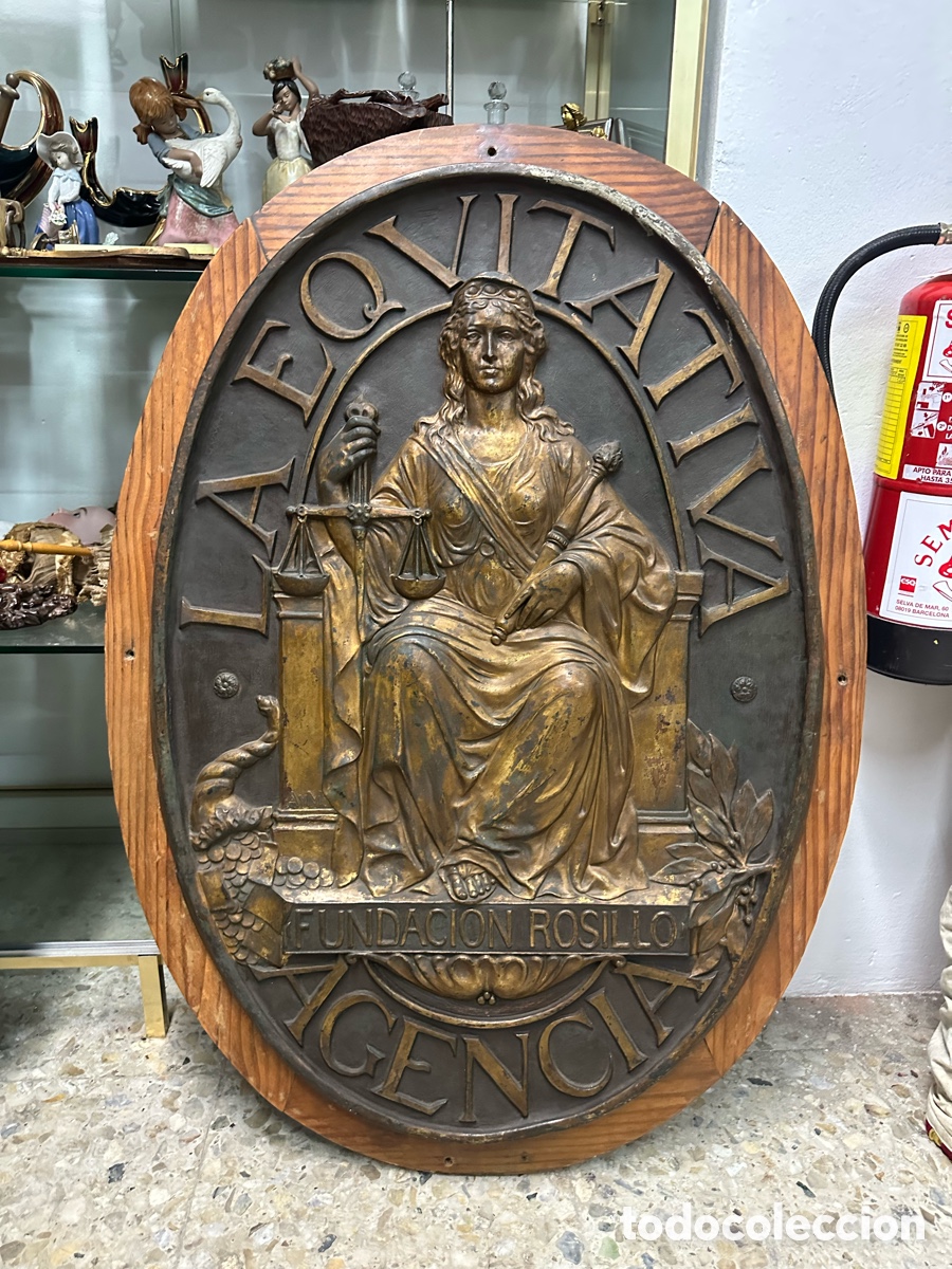 Carteles: Placa original en bronce, seguros e equitativa - Foto 1