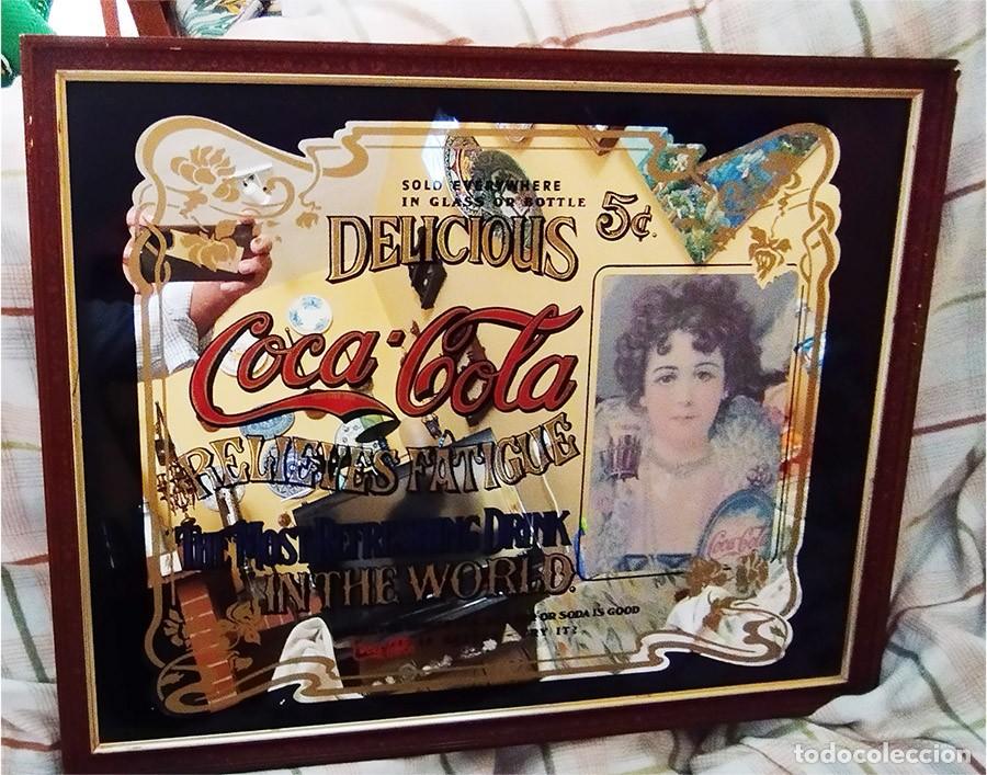Affissi: CUADRO ANUNCIO ESPEJO PROPAGANDA COCA COLA MIDE 64/50 CM COCACOLA