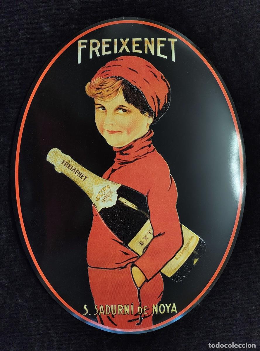 Carteles: CARTEL MET&Aacute;LICO FREIXENET, S. SADURN&Iacute; DE NOYA. 39,5x29 cm. FINDIMAG. PLACA PUBLICIDAD CAVA
