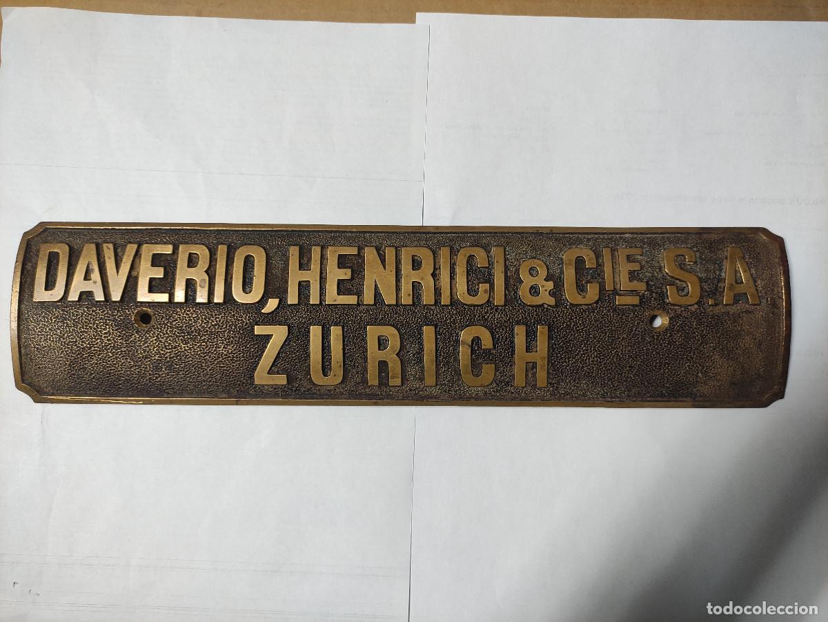 Carteles: Placa de bronce de Daverio, Henrici & Cia - Foto 2