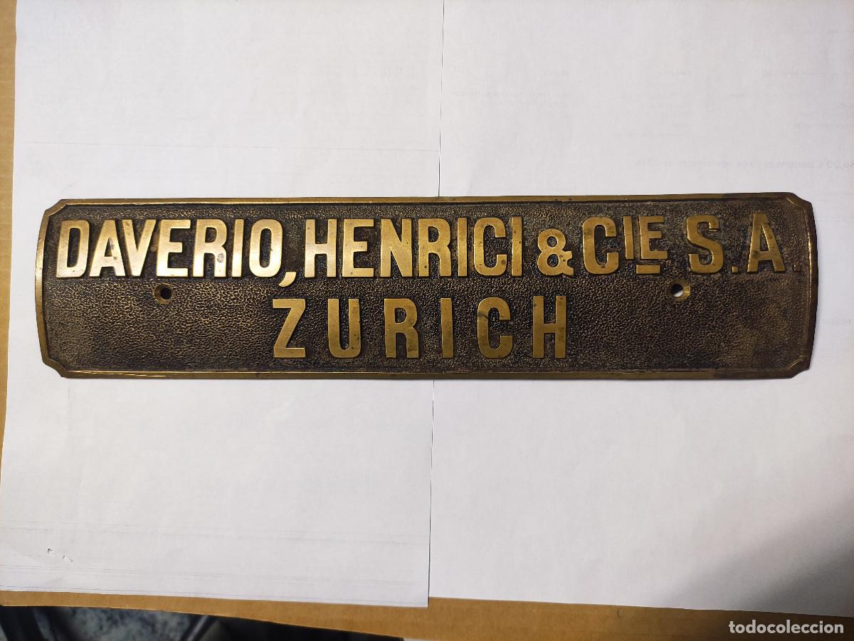 Carteles: Placa de bronce de Daverio, Henrici & Cia - Foto 1